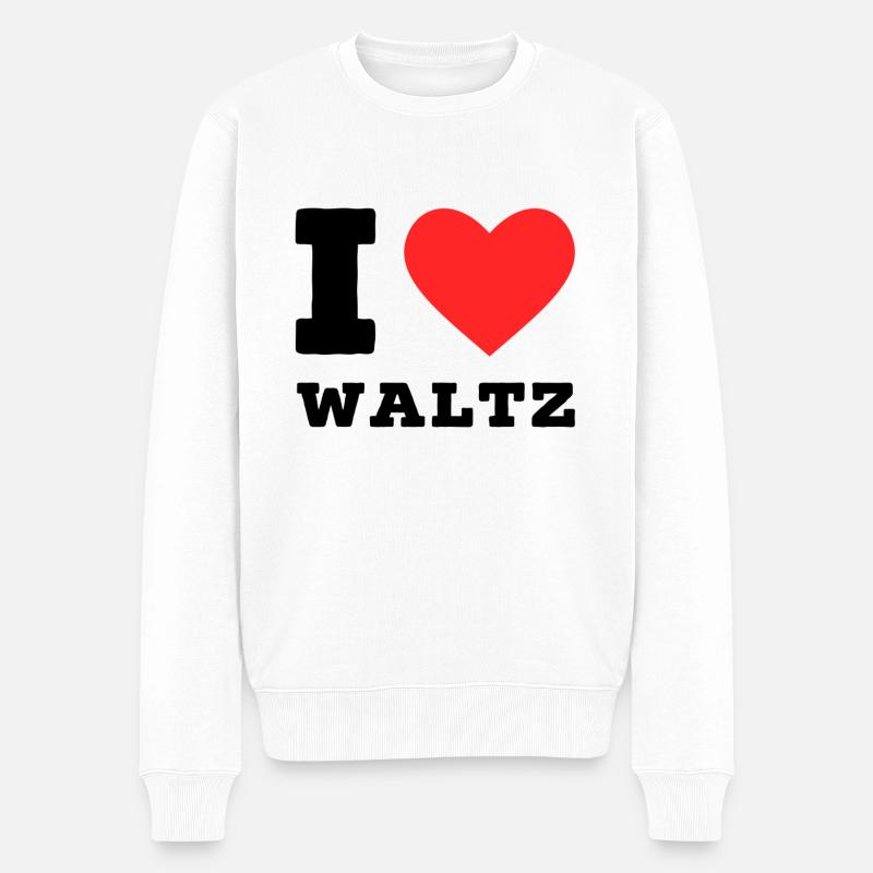 Ich liebe Walzer - Männer Premium Bio Pullover - Weiß