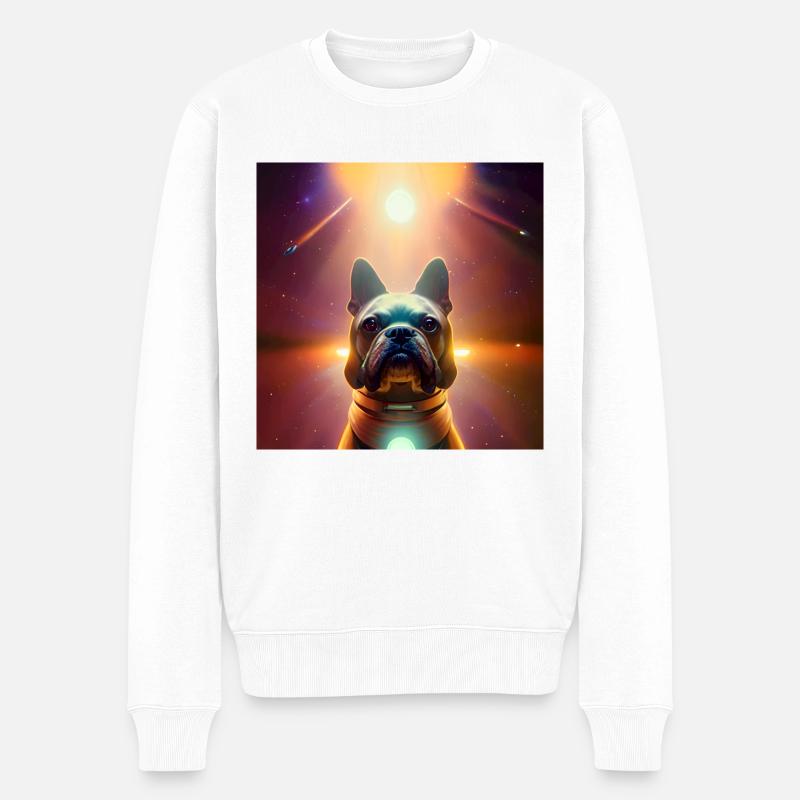 Le chien de l’univers - Pull Premium bio Homme - blanc