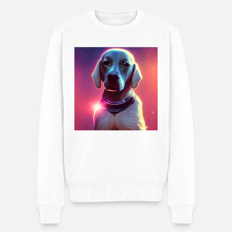 Le chien de l’univers - Pull Premium bio Homme - blanc