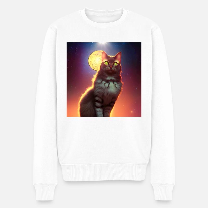 Le chat de l’univers - Pull Premium bio Homme - blanc