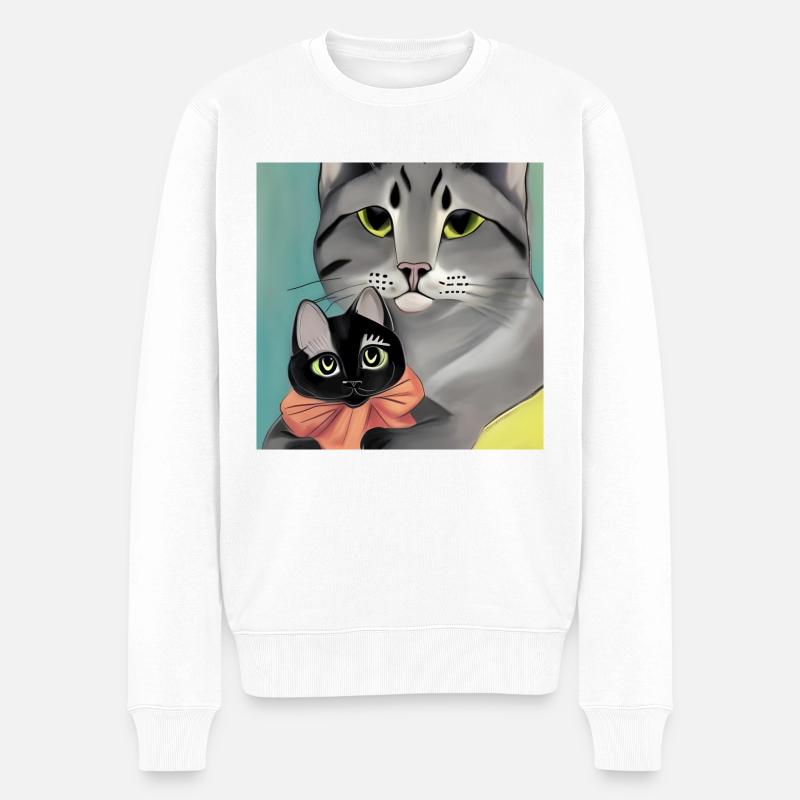 Mère de chats - Pull Premium bio Homme - blanc
