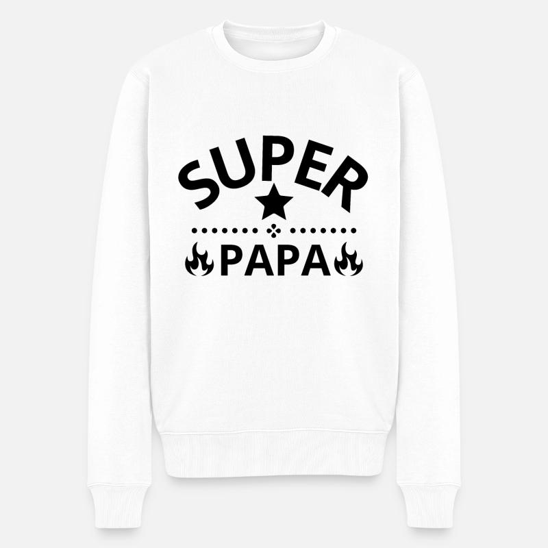 SUPER PAPA - Pull Premium bio Homme - blanc
