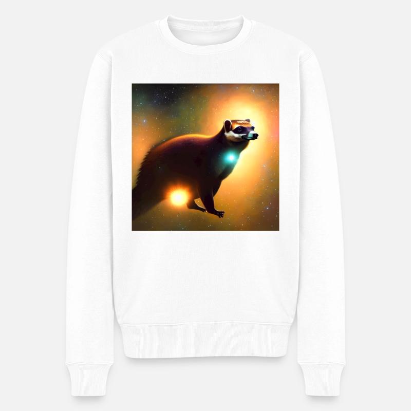 Nasenbär - Männer Premium Bio Pullover - Weiß