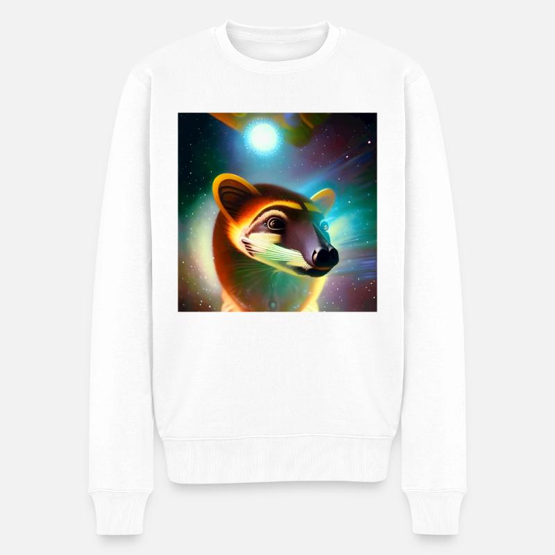 Nasenbär - Männer Premium Bio Pullover - Weiß