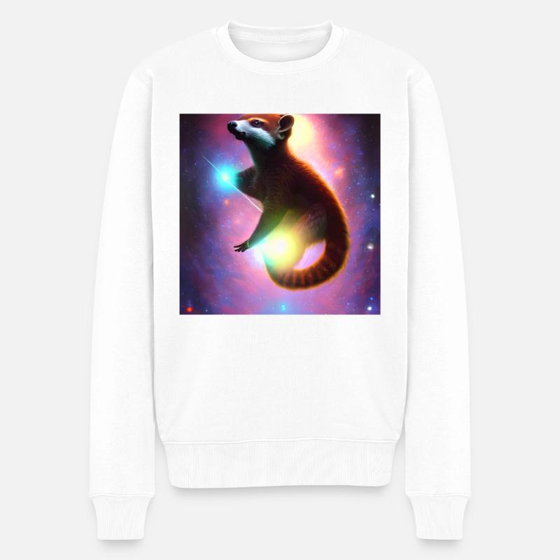 Nasenbär - Männer Premium Bio Pullover - Weiß