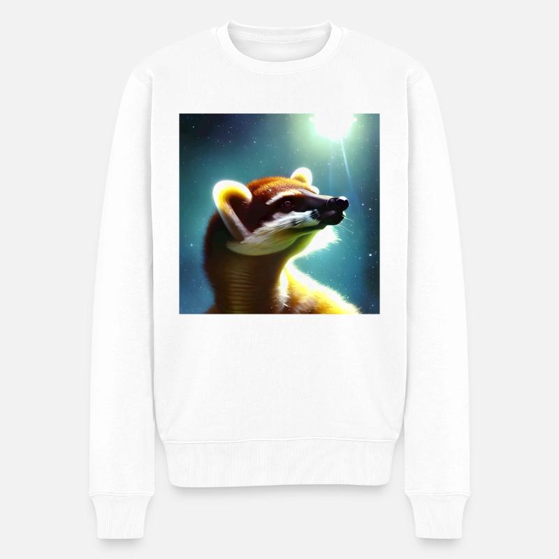 Nasenbär - Männer Premium Bio Pullover - Weiß