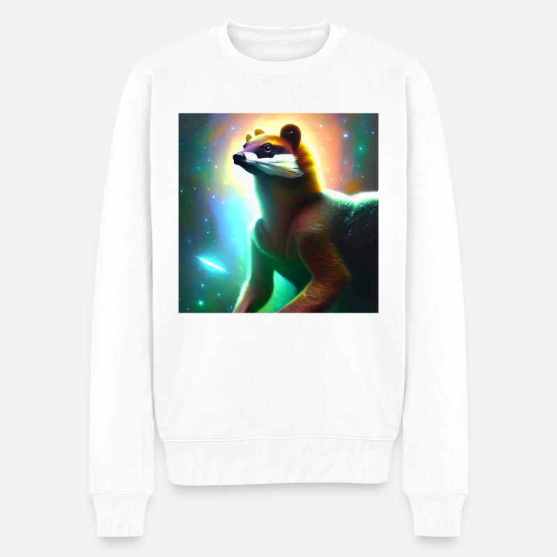 Nasenbär - Männer Premium Bio Pullover - Weiß