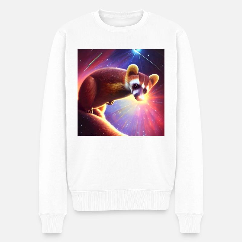 Nasenbär - Männer Premium Bio Pullover - Weiß