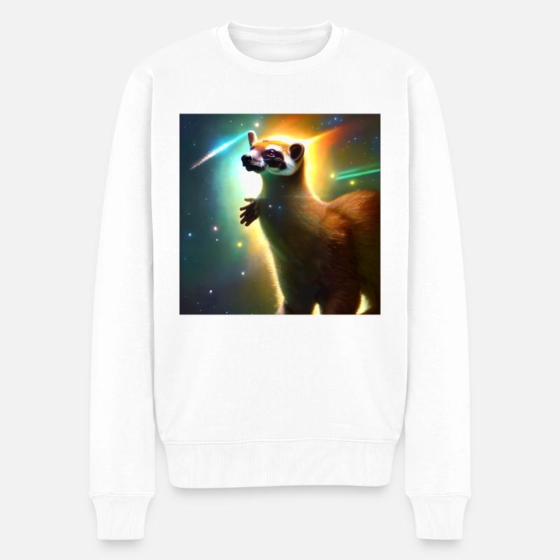 Nasenbär - Männer Premium Bio Pullover - Weiß