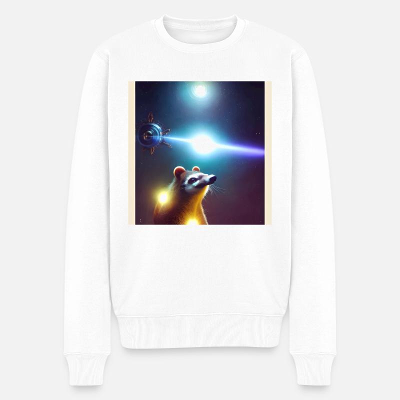Nasenbär - Männer Premium Bio Pullover - Weiß