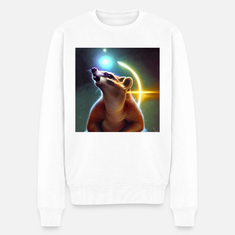 Nasenbär - Männer Premium Bio Pullover - Weiß