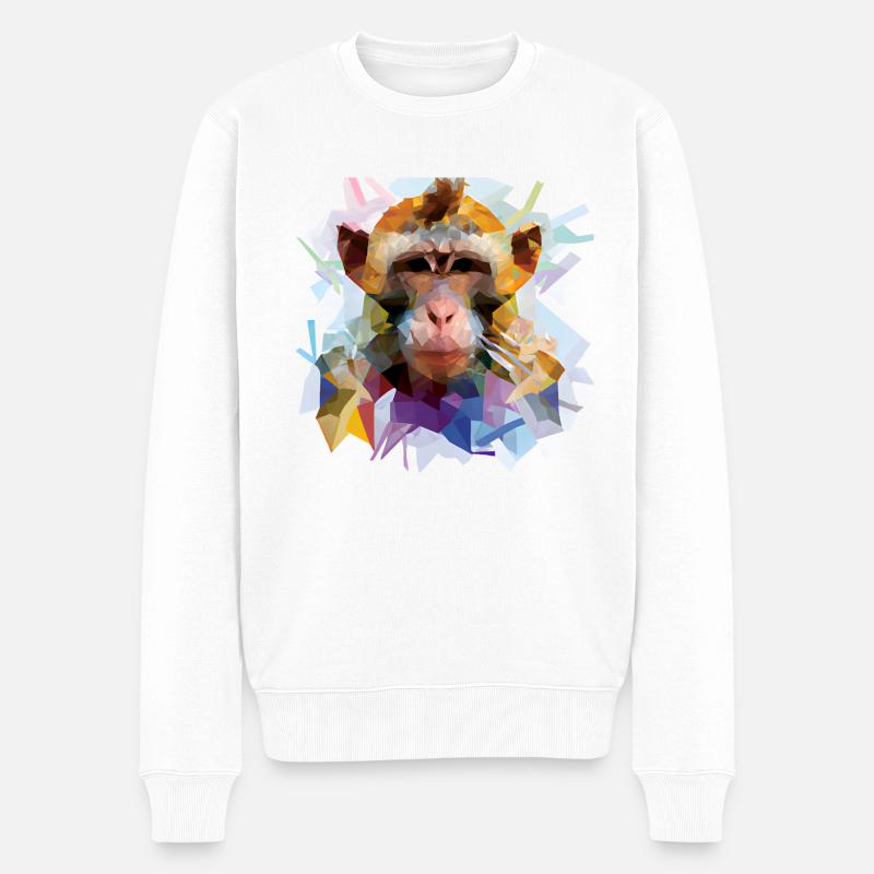 Abstrakter Pride and Power Affe - Männer Premium Bio Pullover - Weiß