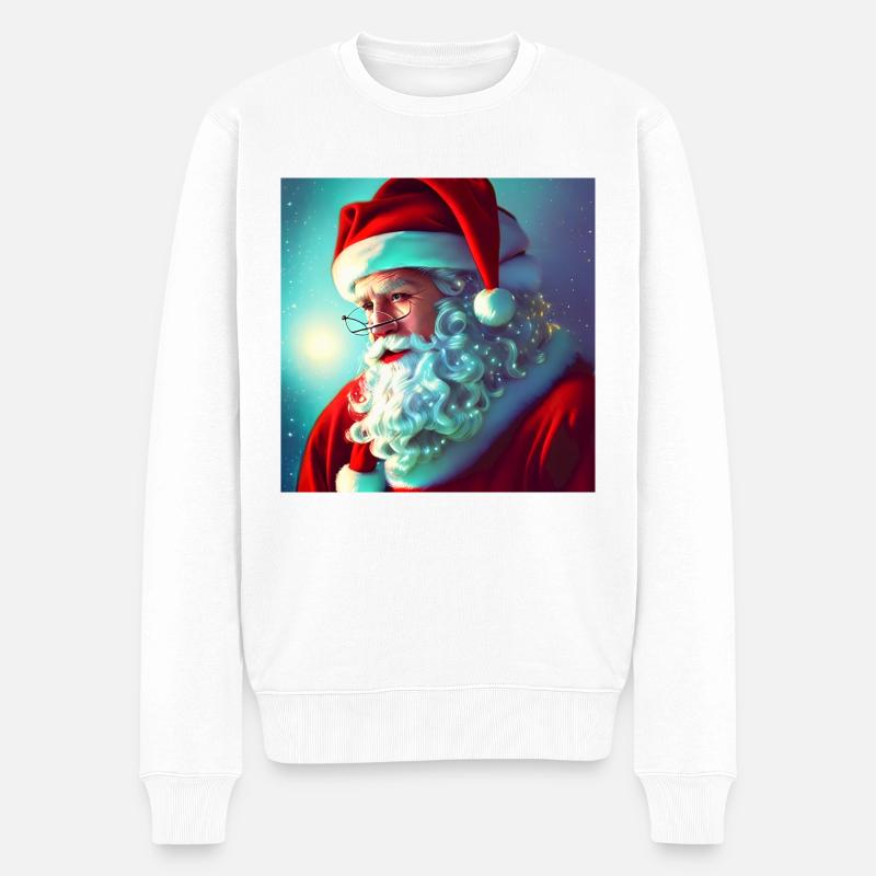 Weihnachtsmann Nikolaus Santa Claus Weihnachten - Männer Premium Bio Pullover - Weiß