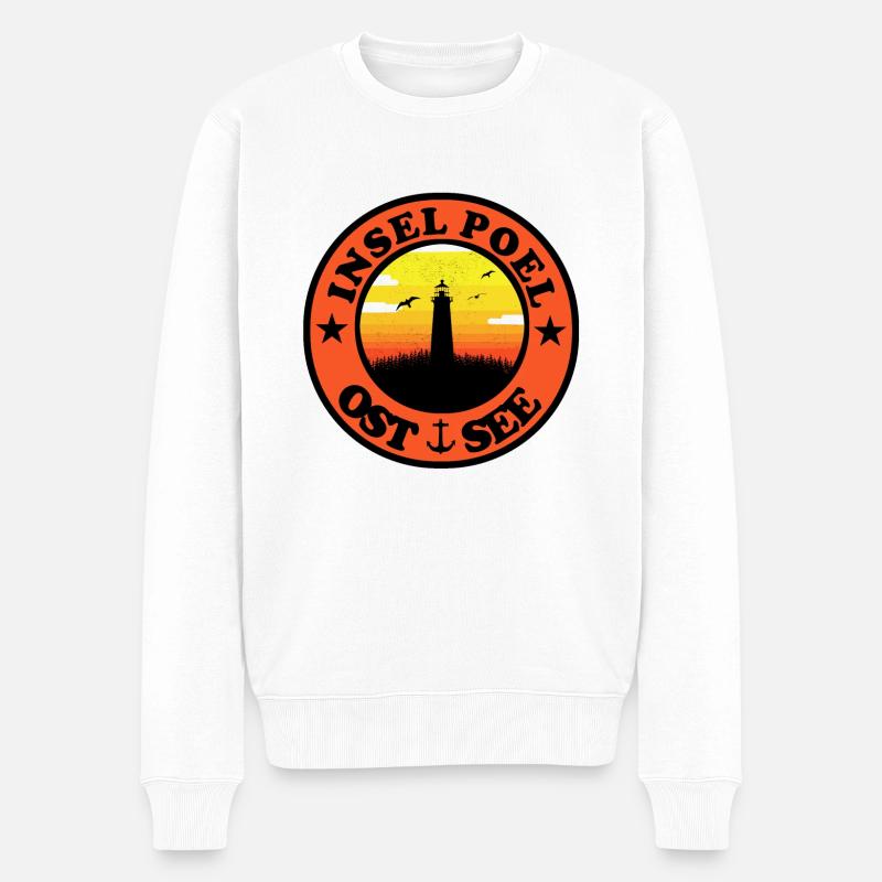 Leuchtturm Ostsee Insel Poel - Männer Premium Bio Pullover - Weiß
