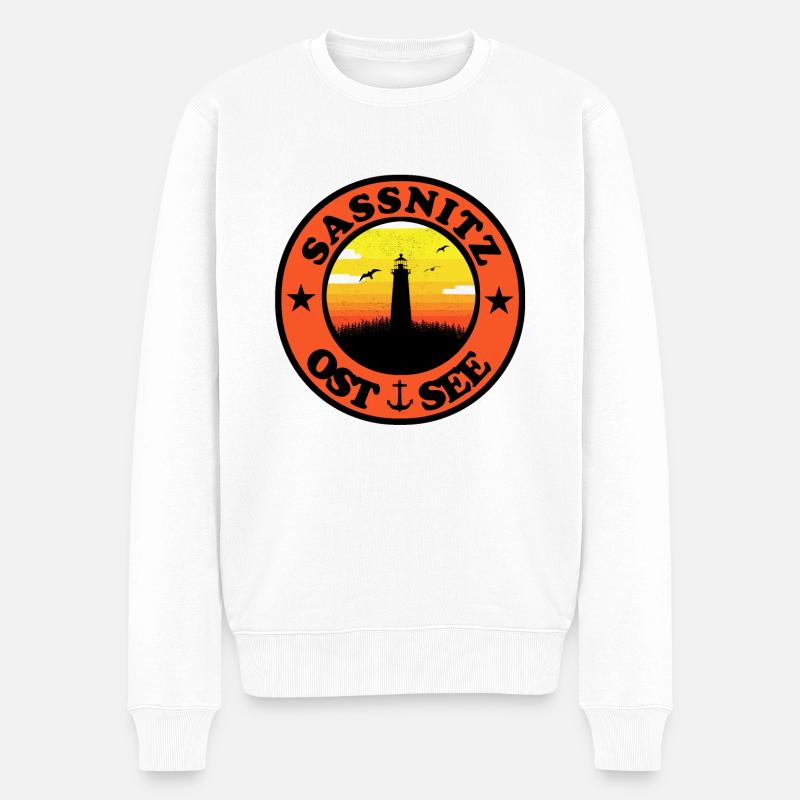 Leuchtturm Ostsee Sassnitz - Männer Premium Bio Pullover - Weiß