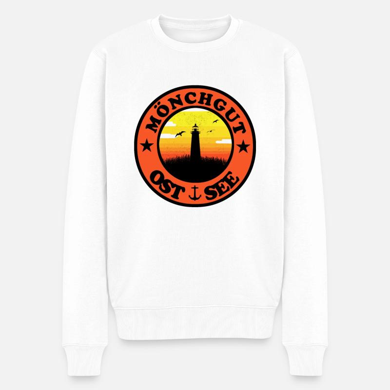 Leuchtturm Ostsee Mönchgut - Männer Premium Bio Pullover - Weiß