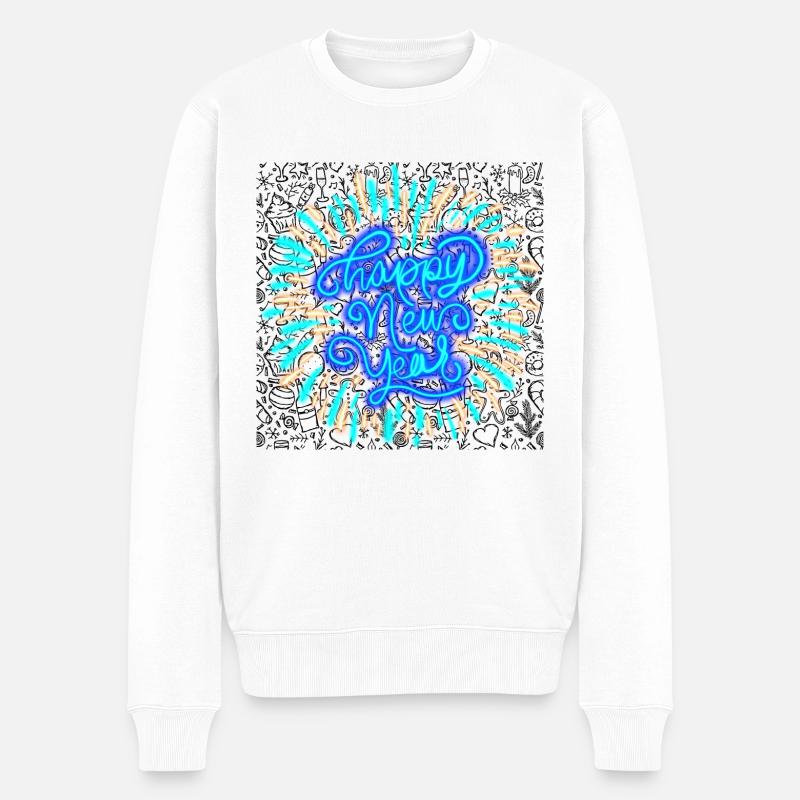 Frohes neues Jahr! - Männer Premium Bio Pullover - Weiß