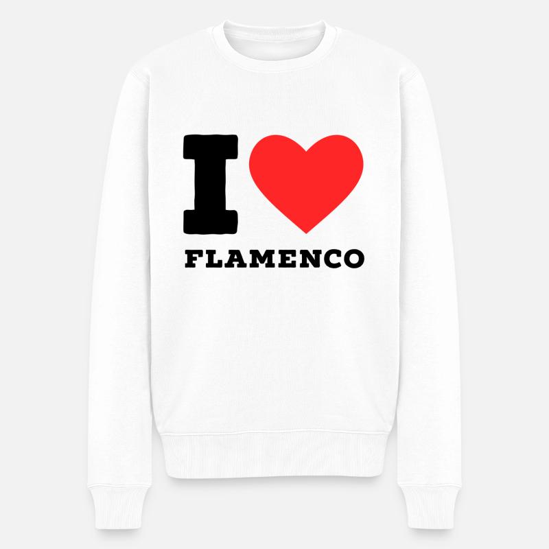 Ich liebe Flamenco - Männer Premium Bio Pullover - Weiß