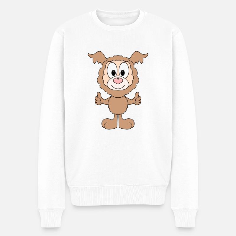 ALPAKA - LAMA - TIER - TIERISCH - GUT - Männer Premium Bio Pullover - Weiß