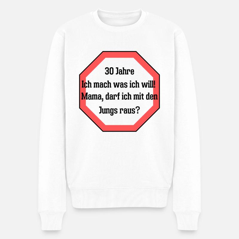 30 ans - Pull Premium bio Homme - blanc