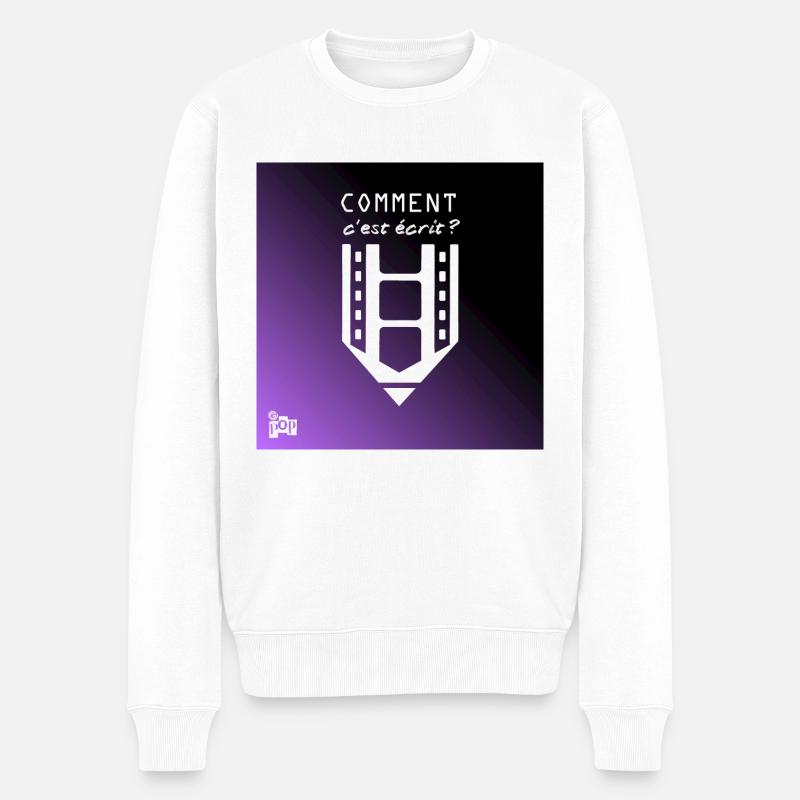 Comment c'est écrit - Rémi2D Podcast - Pull Premium bio Homme - blanc