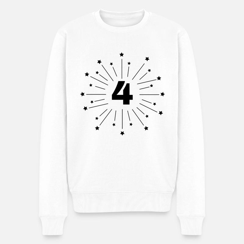 4. Sternjubiläum - 4 Jahre Geschenk - Männer Premium Bio Pullover - Weiß