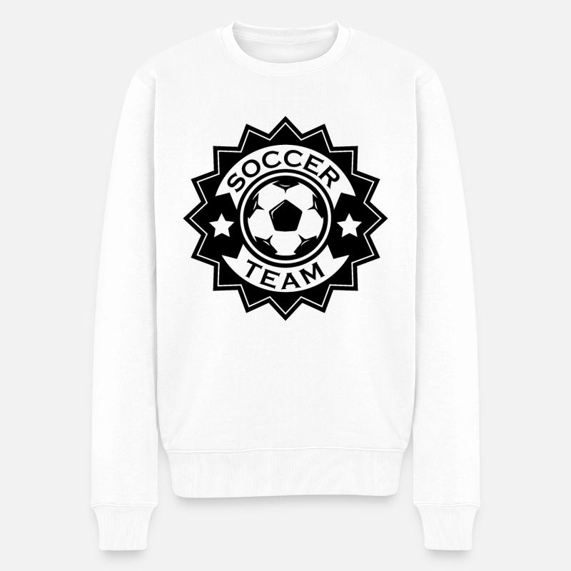 Fußball Soccer - Männer Premium Bio Pullover - Weiß