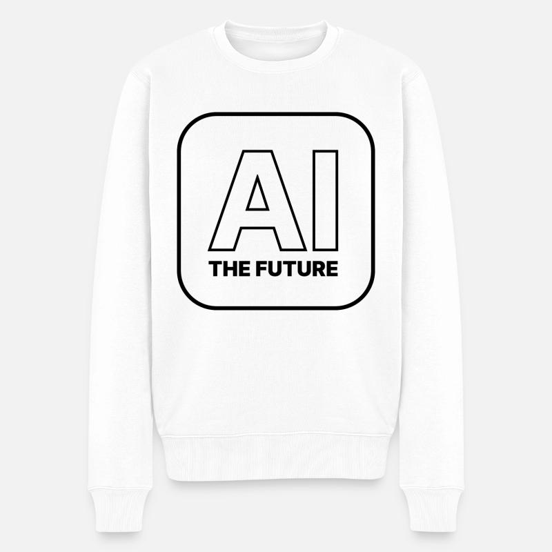 Künstliche Intelligenz - Männer Premium Bio Pullover - Weiß