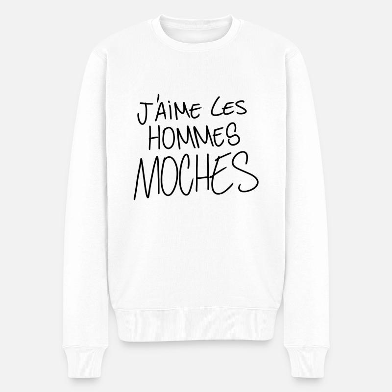 J'aime les hommes moches - Pull Premium bio Homme - blanc