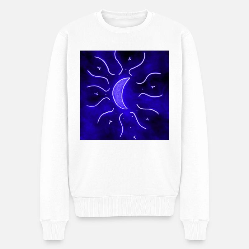 MANDALA LUNE ÉLECTRIQUE - Pull Premium bio Homme - blanc