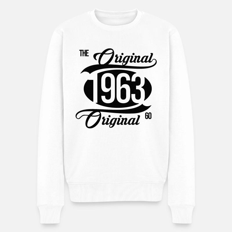 1963 The Original 60 Geburtstag - Männer Premium Bio Pullover - Weiß