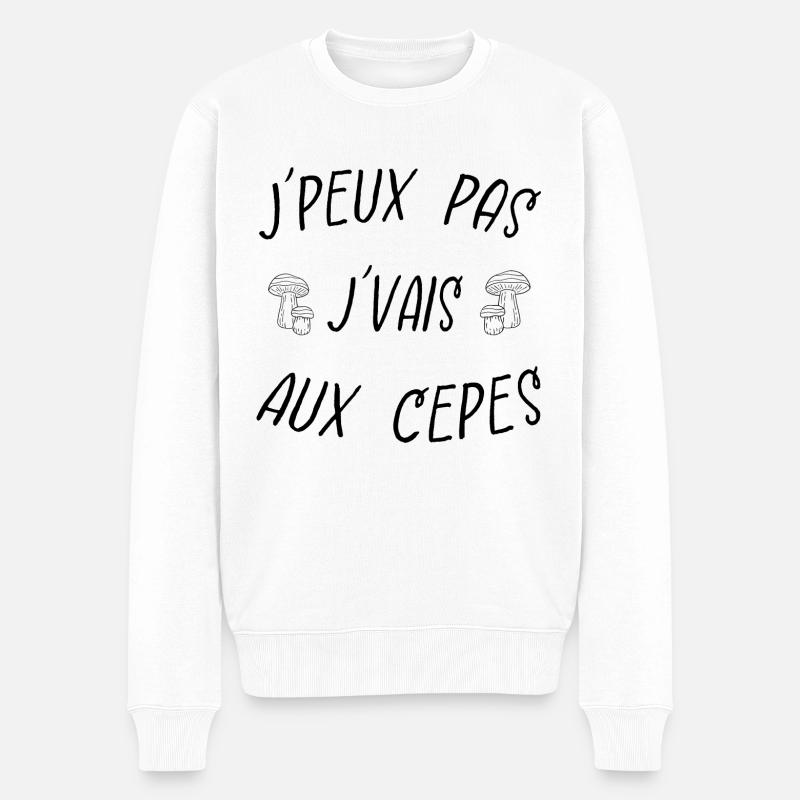 j'peux pas j'vais aux cepes - Pull Premium bio Homme - blanc
