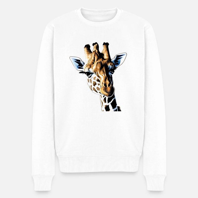 Giraffe1 - Männer Premium Bio Pullover - Weiß