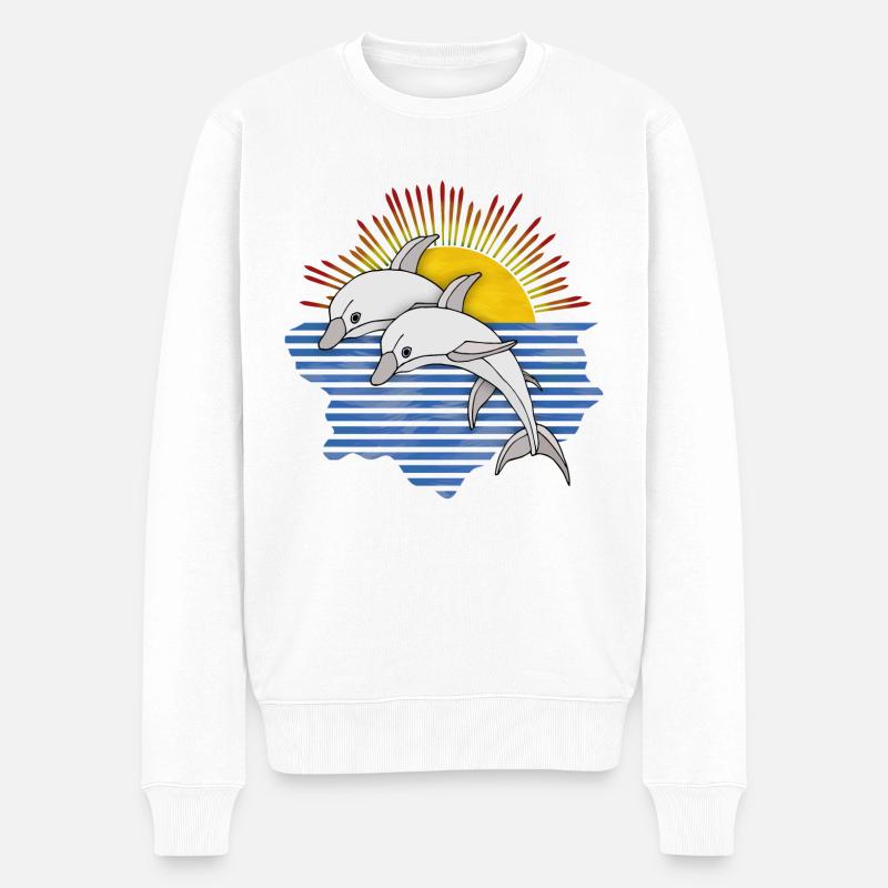 Dauphins - Pull Premium bio Homme - blanc