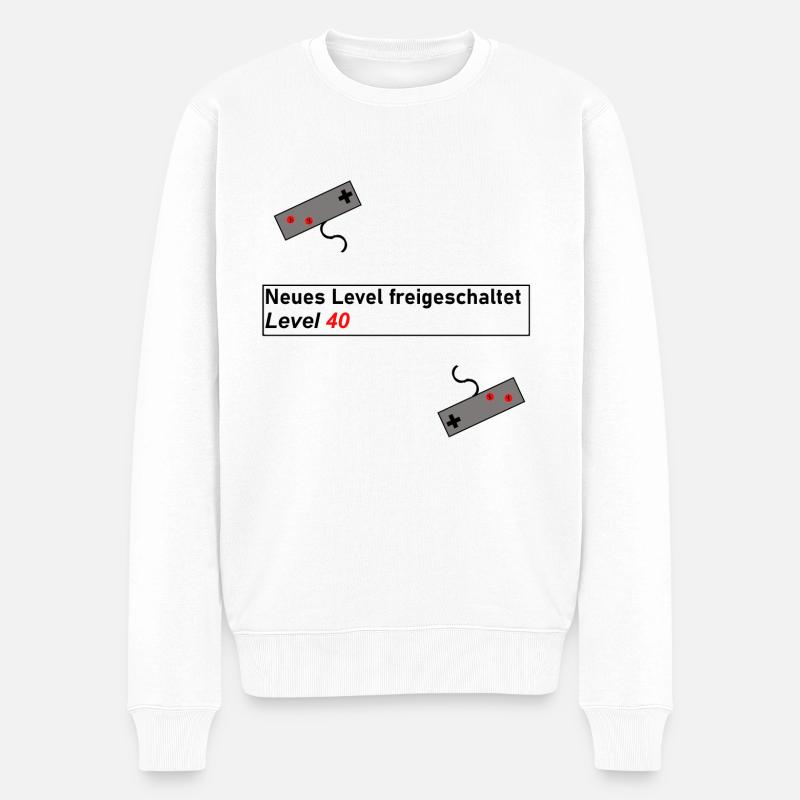 Level Up Gaming Geschenk Geschenkidee Geburtstag - Männer Premium Bio Pullover - Weiß