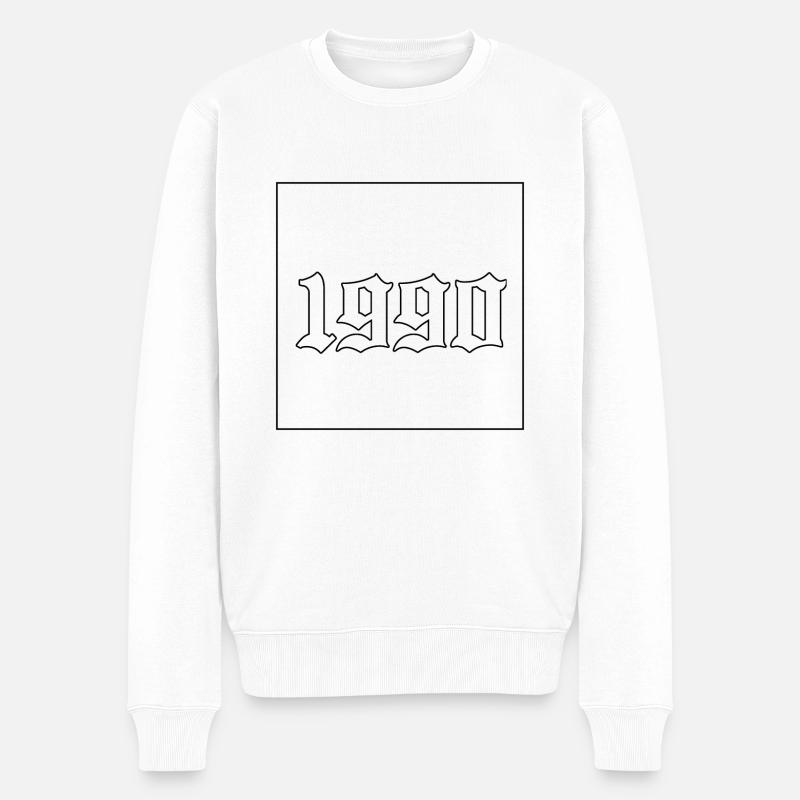 1990 - Männer Premium Bio Pullover - Weiß