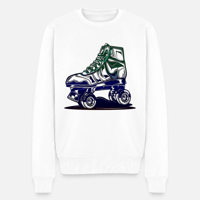 Rollerblades Rollerblade Skates Rollschuhe Retro - Männer Premium Bio Pullover - Weiß