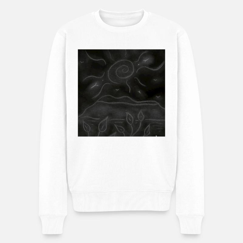 NACHTLANDSCHAFT - Männer Premium Bio Pullover - Weiß