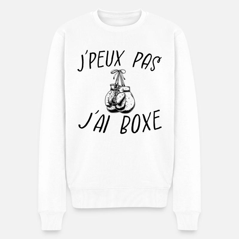 j'peux pas j'ai boxe - Pull Premium bio Homme - blanc
