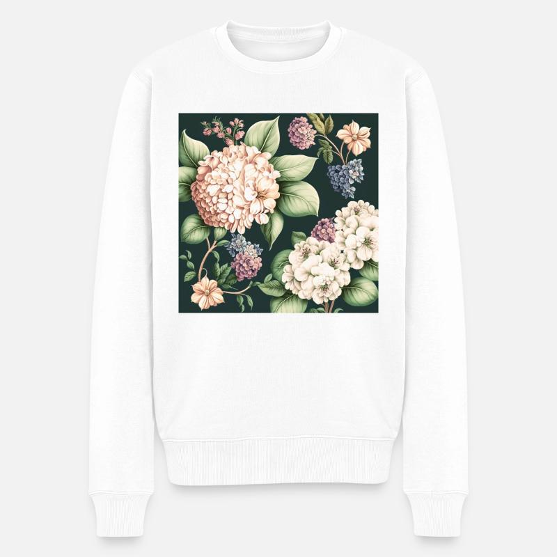 Floral Design 26 - Männer Premium Bio Pullover - Weiß