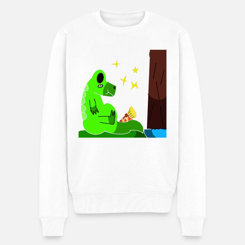 Salamandi - Männer Premium Bio Pullover - Weiß