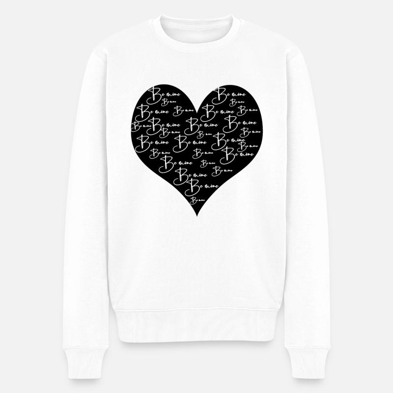 be mine schwarz - Männer Premium Bio Pullover - Weiß
