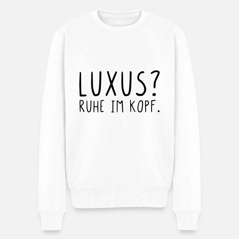 Luxus Ruhe im Kopf - Männer Premium Bio Pullover - Weiß