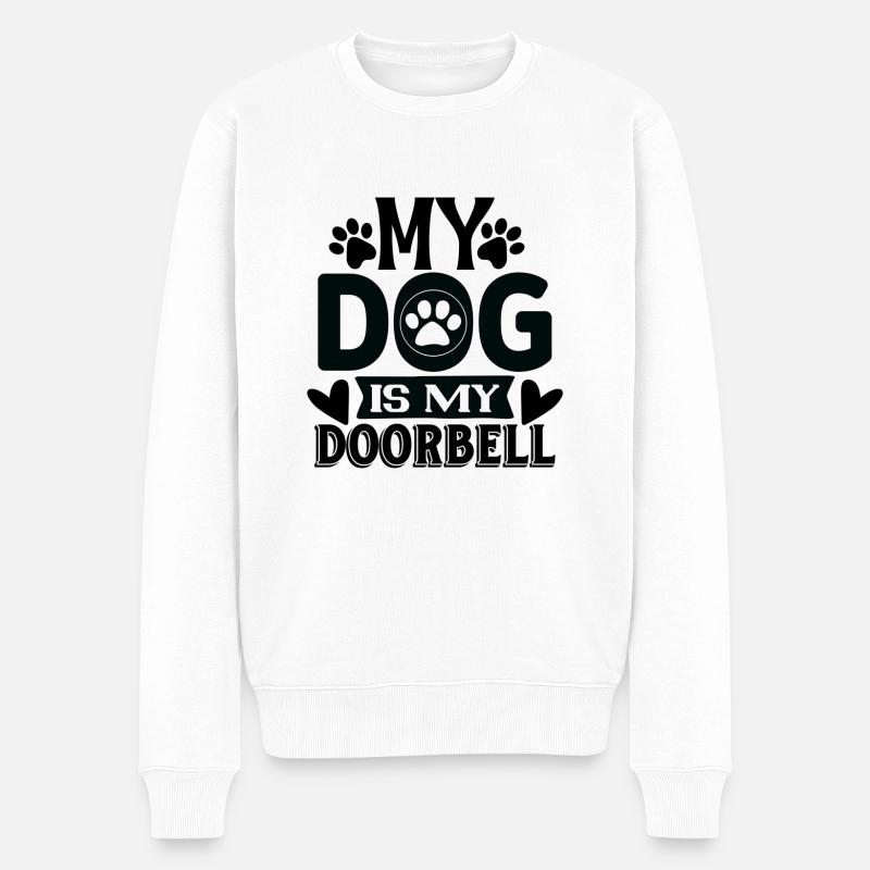Mon chien est ma sonnette - Pull Premium bio Homme - blanc