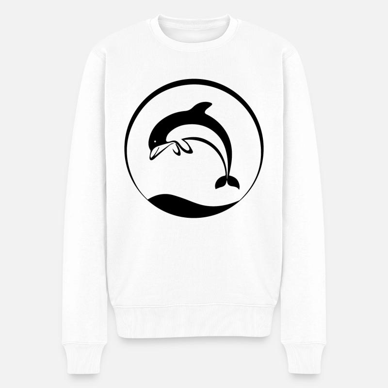 dolphin - Männer Premium Bio Pullover - Weiß
