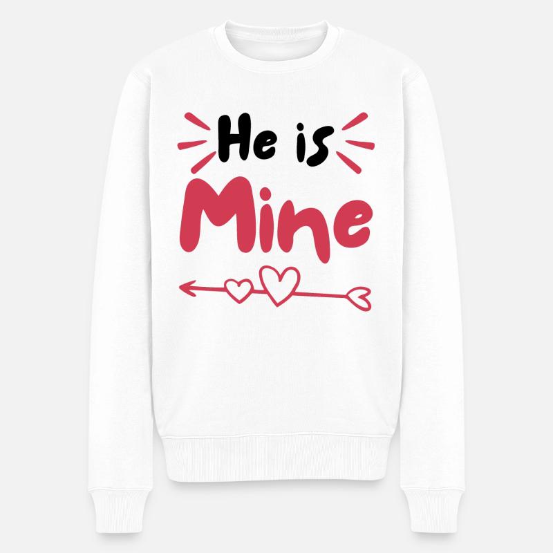 Er gehört mir - Männer Premium Bio Pullover - Weiß