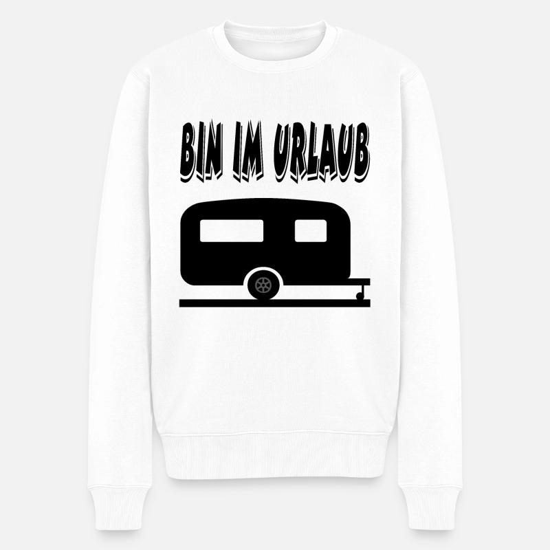 Camping - Männer Premium Bio Pullover - Weiß