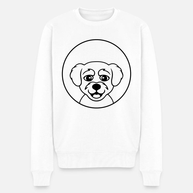 CHIEN CHAT ANIMAL DE COMPAGNIE - Pull Premium bio Homme - blanc