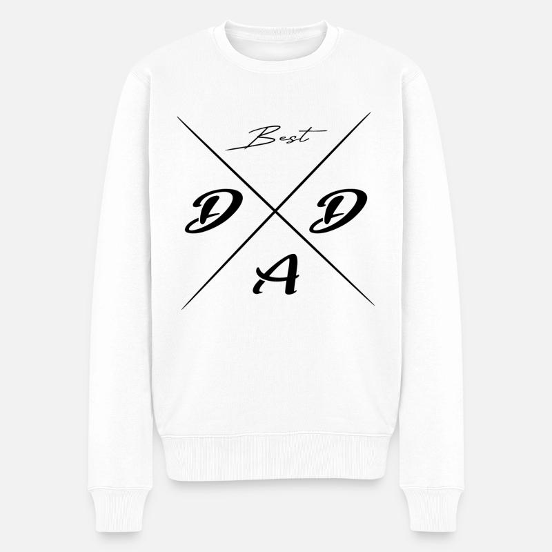 Best Dad Geschenk black - Männer Premium Bio Pullover - Weiß