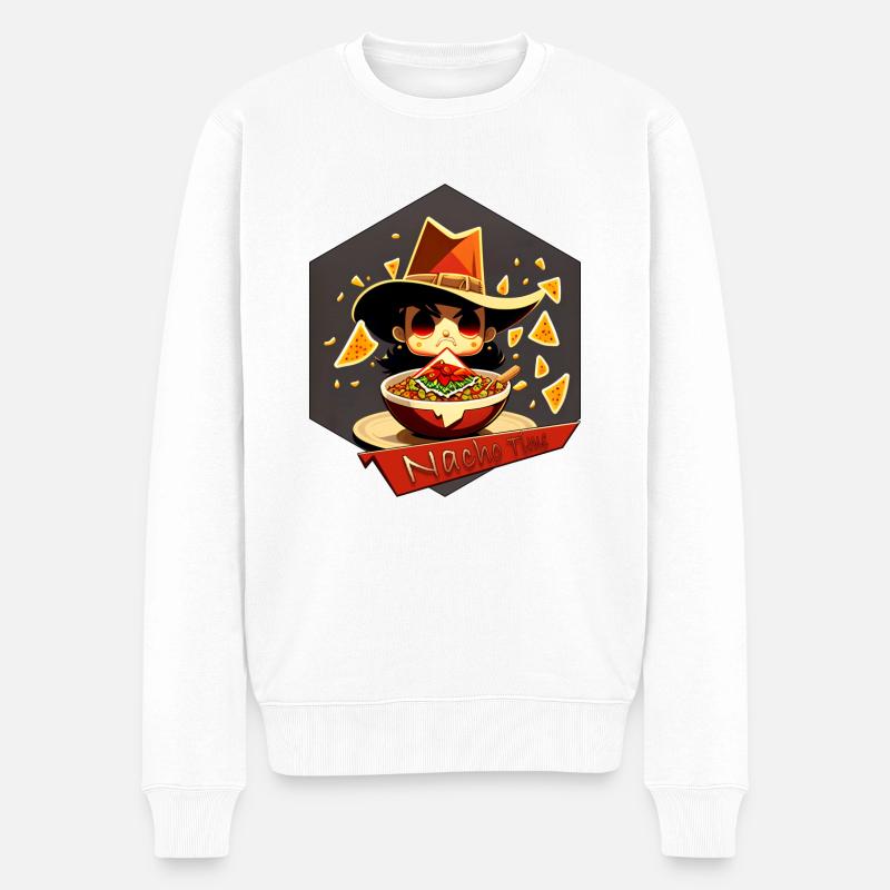 Nacho Time - Männer Premium Bio Pullover - Weiß
